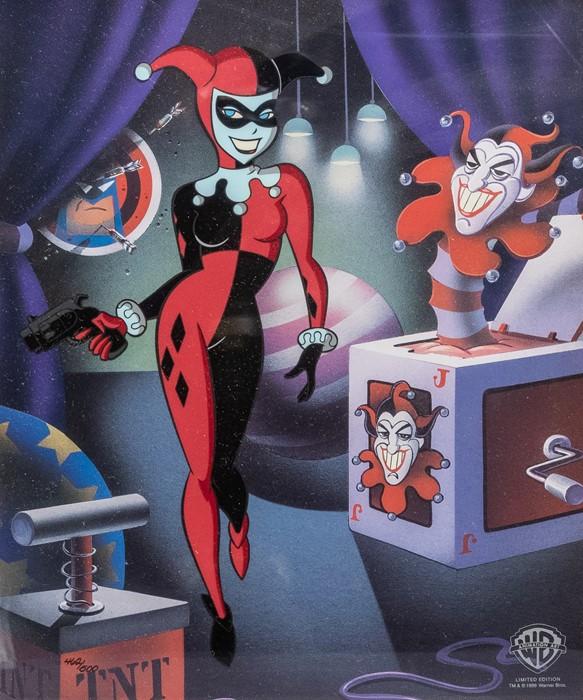 Warner Bros: A framed, Limited Edition Cel, Batman: The Animated Series,  'Classic Harley Quinn', Issued in 1999, Limited Edition 462/500, The cel  was created to capture the classic drama of one of