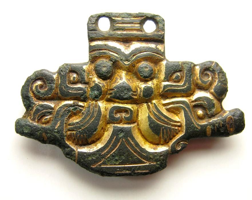 Anglo-saxon Chip-carved Terminal. Circa 6th - 7th Century Ad. Size: 40. 