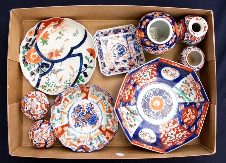 Pair of large antique Japanese Imari porcelain vases
