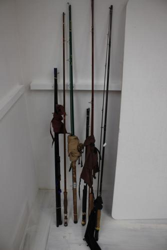 Angling Interest - Ryobi glassfibre rod no.3614, 4.2m long; Browning Rumba  50; Titan De-luxe tele handle section 2, 2.25m; Alcocks Isis rod; Daiwa  Graphite Sensor Quiver; in a Browning bag