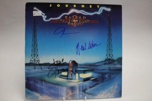Journey - Raised on Radio vinyl LP - Signed on the front cover by Steve  Perry Neal and Jonathan Cain
