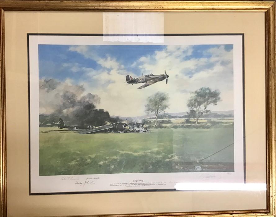 A collection of four framed war/planes, limited edition prints signed ...