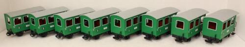 Lehmann: A collection of eight LGB, '2' coaches, green livery with grey roof, 'Nurnburg'. (8)