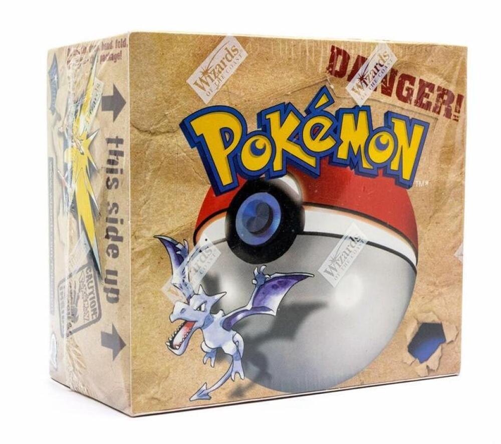 Pokemon: A sealed Pokemon Fossil Set Unlimited Booster Box, comprising 36 unopened  packs, contained within original