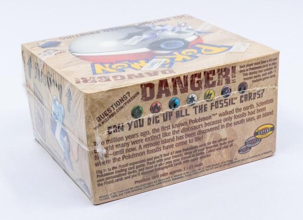 Pokemon: A sealed Pokemon Fossil Set 1st Edition Booster Box, comprising 36  unopened packs, contained within