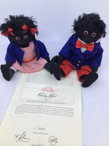Steiff,THE TOY STOREオリジナルGolli Girl 22cm Lot 473 - STEIFF; two boxed stuffed bears, 'Golly Boy'