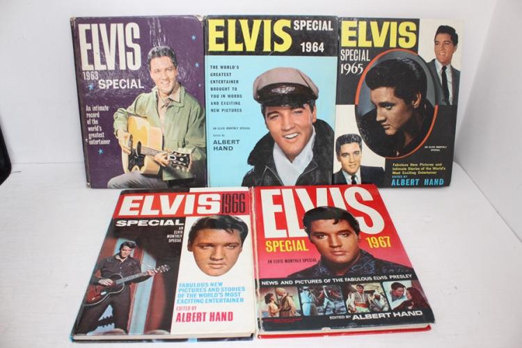 Five Elvis Special Annuals From 1963 To 1967 Hardbacks