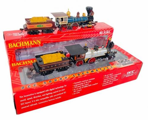 2x Bachmann 'HO' Scale American 4-4-0 Steam Locomotives - Fitted