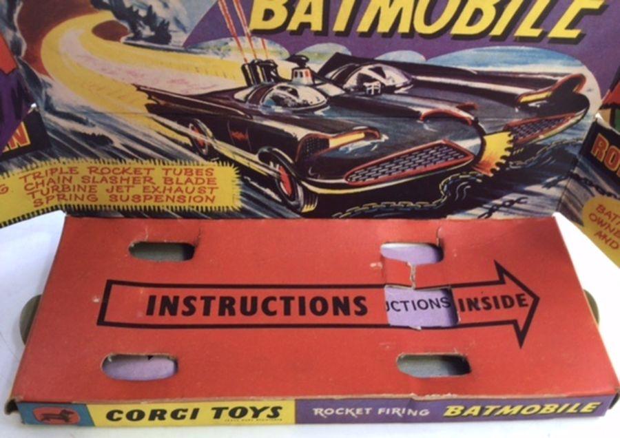 CORGI TOYS Batman Classic TV BATMOBILE Diecast Car & Repro CORGI 267 Box &  Stand