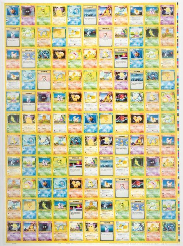 Pokemon: An uncut Pokemon printers sheet, 'Property of Wizards of the Coast - PM - BS1 - EN - Form Pokemon: An uncut Pokemon printers sheet, 'Property of Wizards of the Coast - PM - BS1 - EN - Form