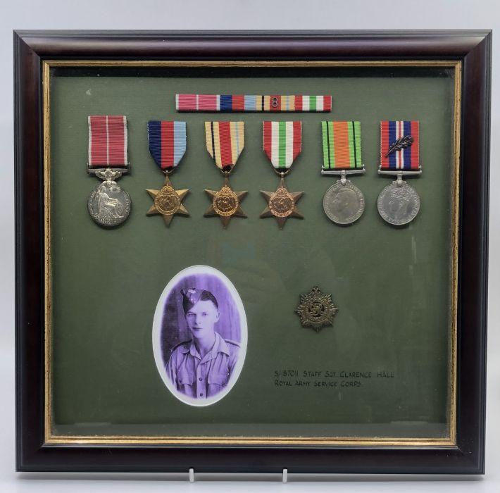 A framed WWII group to S/187011 Staff Sergeant C. Hall Royal Army ...