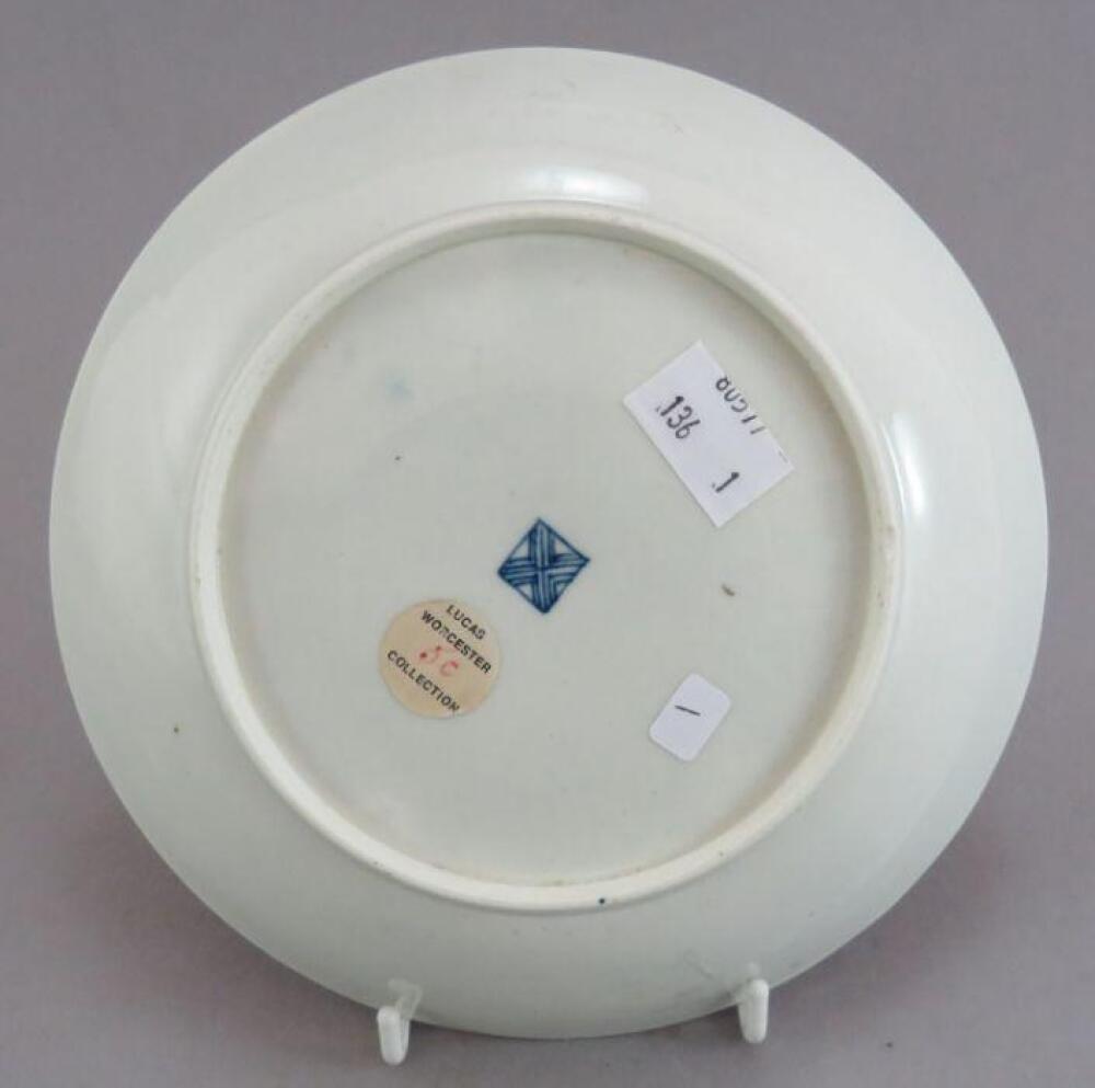 A late eighteenth century porcelain Worcester large saucer dish ...