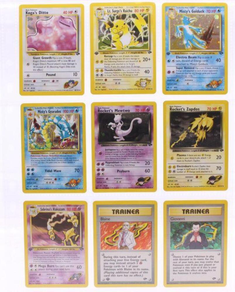 Pokemon: A complete Pokemon Gym Challenge set, comprising 132 cards. To  include mostly 1st Edition cards.