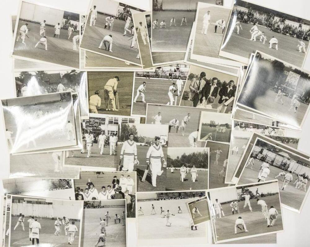 Press photographs of Derek Shackleton, mainly action shots of him ...