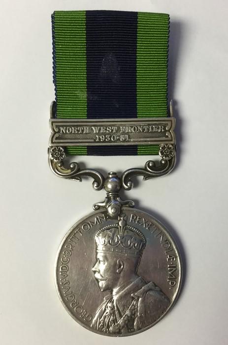 India General Service Medal with North West Frontier 1930 - 1931 Clasp  renamed to 7110191 Pte M Roche, Seaforth. Complete with ribbon.