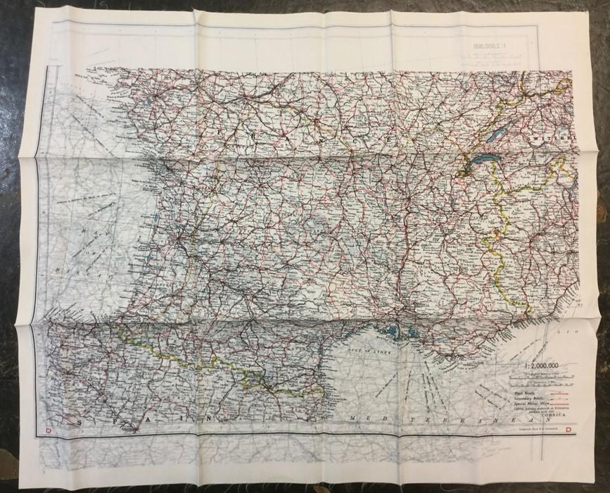 WW2 British RAF silk escape maps: a collection of three double sided ...