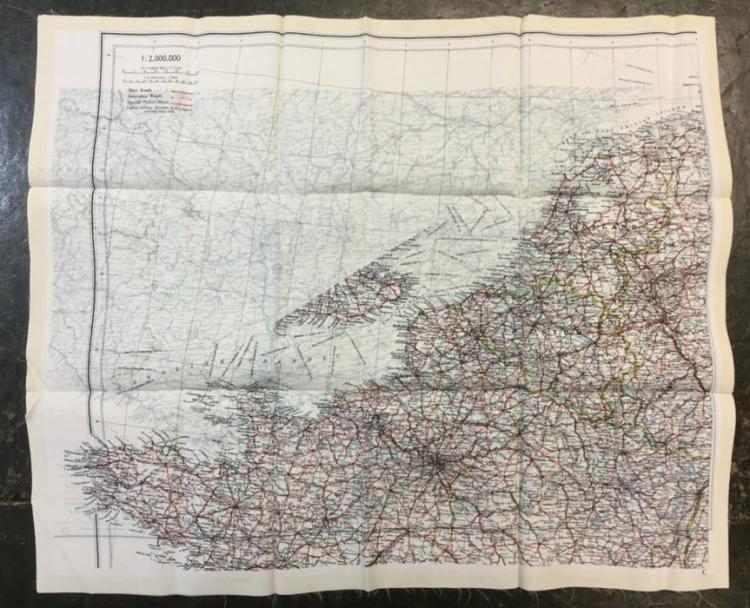 WW2 British RAF silk escape maps: a collection of three double sided ...