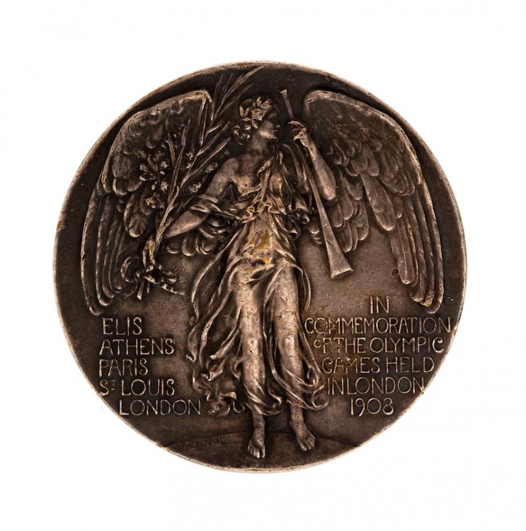 Olympics: A Commemorative Medallion, For The London 1908 Olympic Games.