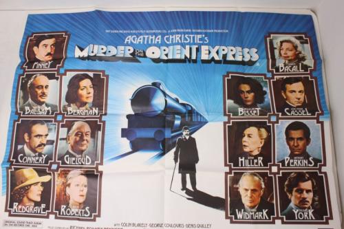 A British Quad Film Poster For Murder On The Orient Express ( 1974 Release  ) Poster Is In Good Overall Condition, Shows Signs Of Having Been Folded,  Slight Signs Of Browning To