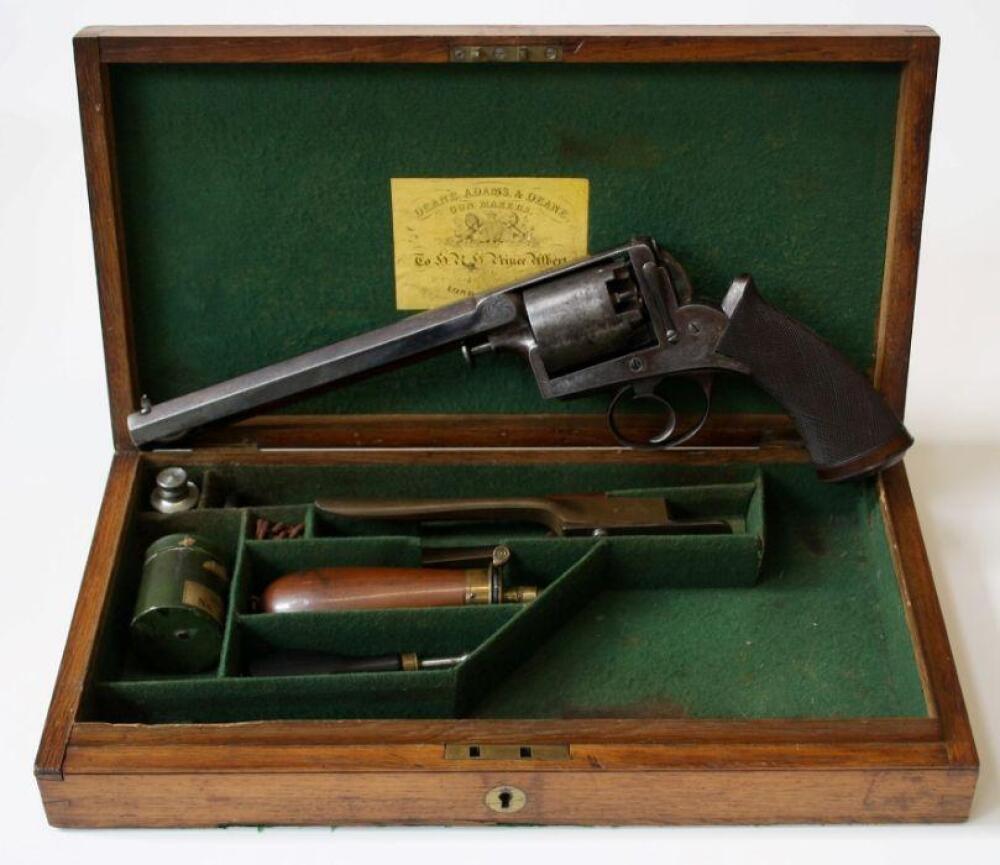 An Adams percussion five shot revolver No 8525R, the barrel engraved ...