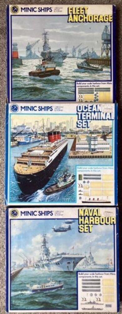 MINIC SHIPS - Set Portuaire Naval Tri-ang - Bateaux Métal Thème Guerre
