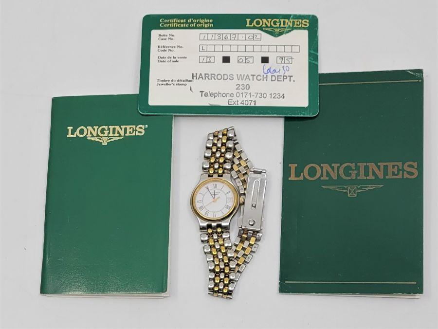 A Longines Les Grandes Classiques bi colour ladies bracelet watch