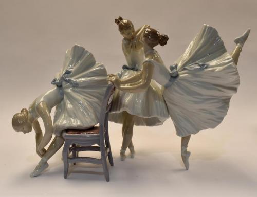 Lladro Harlequin With Lute And Ballerina