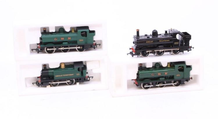 Hornby: A collection of four boxed Hornby, OO Gauge, tank locomotives ...