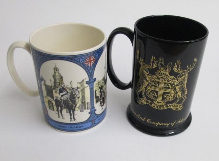 A Wedgwood London Scenes Mug and a Wedgwood Black Glazed mug depicting ...