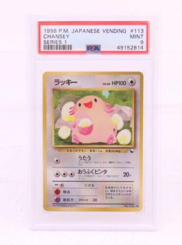 Pokemon: A PSA 9 MINT, Chansey #113, 1998 Japanese Vending Series 1, Cert  No. 49152814. Additional Information: Illustration was chosen as winner of  a children's drawing contest and subsequently printed as a Poke?mon card.