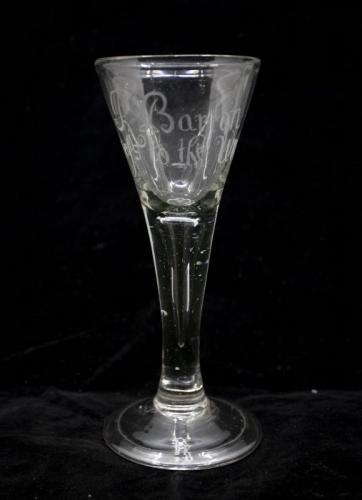 A Georgian Antique Dutch Engraved Air Twist Wine Glass c1755 (item #1327462)