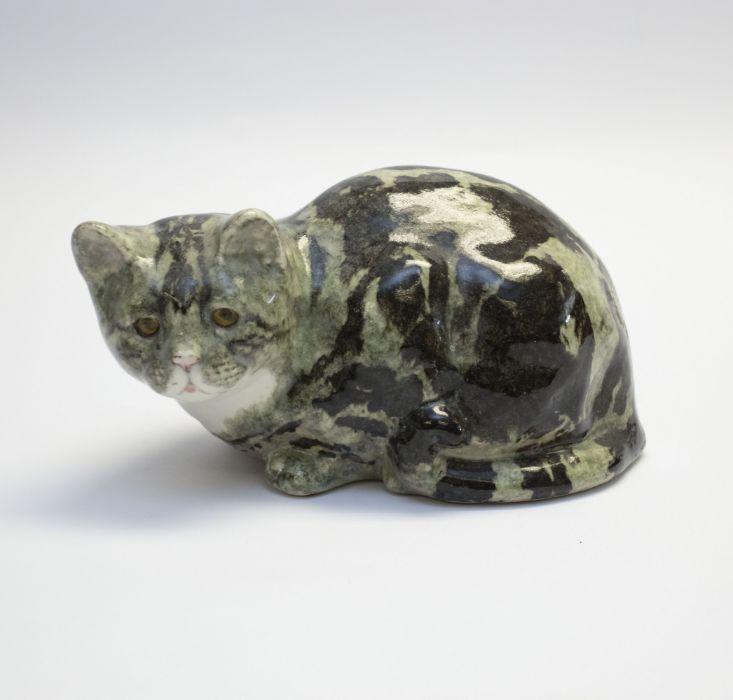 Winstanley cat in a seated position. Length approx 28cm. Signature and ...