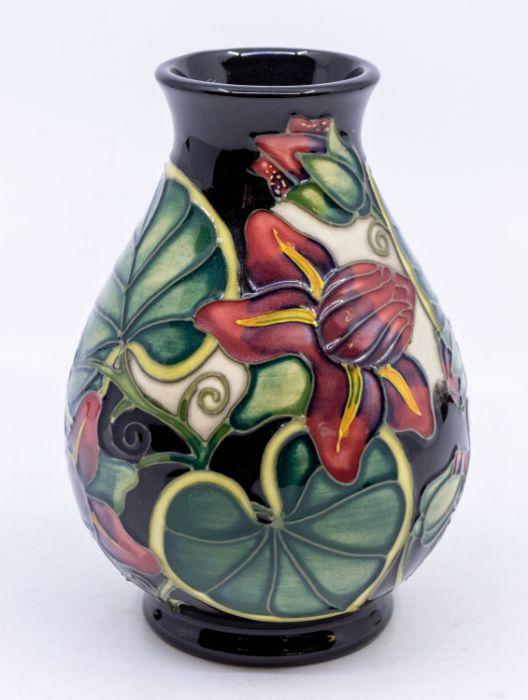 Moorcroft Pottery small baluster vase in 'Palmata' pattern. Height ...
