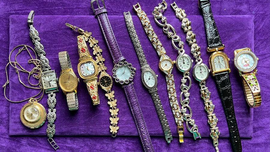 A collection of ladies wristwatches to include a Rotary Marcasite