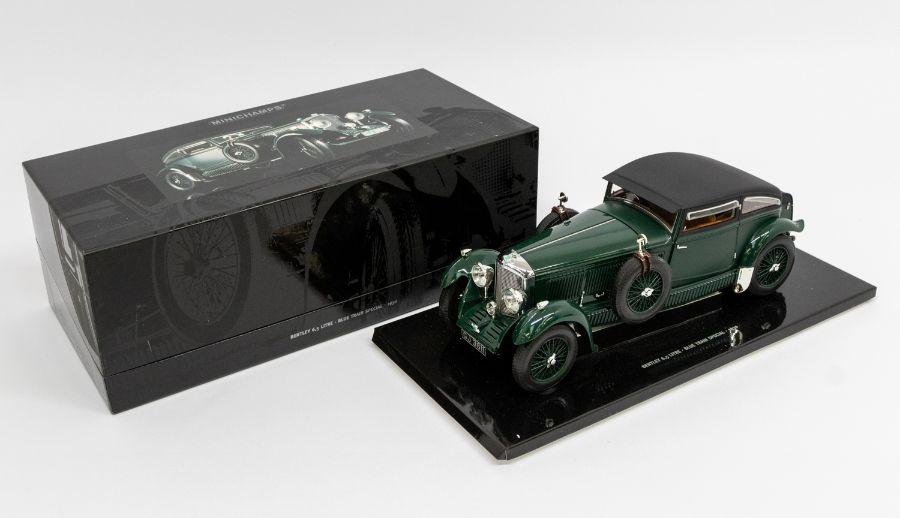 Minichamps: A 1:18 Scale Model of a Bentley 6.5 Litre Blue Train