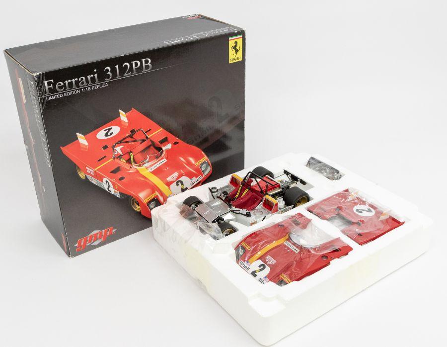 GMP: A 1:18 Scale Model of a Ferrari 312PB, Limited Edition, Manufacturer  GMP. Boxed. Reference No. G1804104. Contents appear in a very good  condition; box showing signs of wear and knocks to