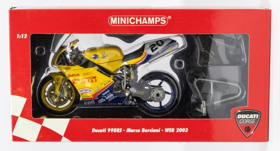 Minichamps: A 1:12 Scale Model of a Ducati 998RS WSB 2003 Marco