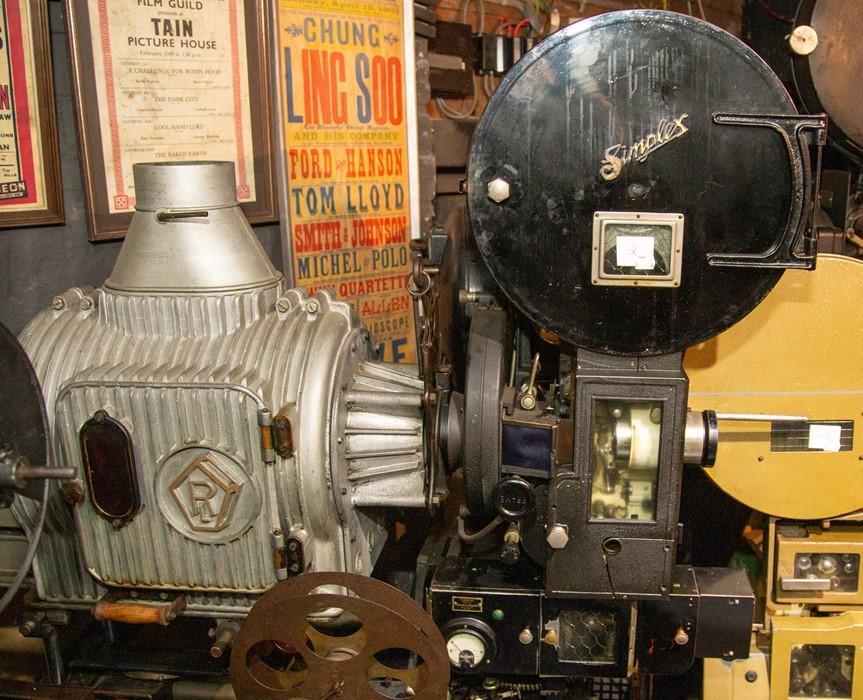 A Simplex 35mm movie projector on Universal base and Ross low-intensity ...