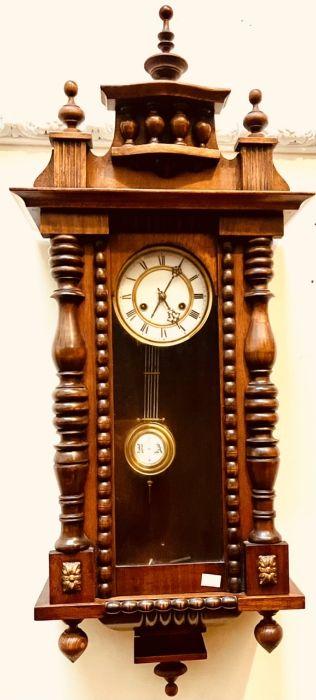 A Victorian mahogany Vienna wall clock in the style of Gustav