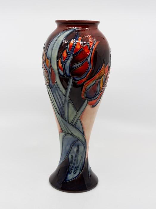 Moorcroft Red Tulip pattern inverted baluster form vase, circa 1989 ...