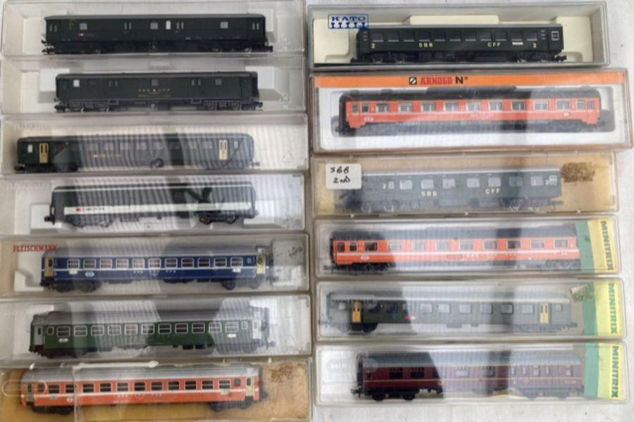 N Gauge A collection of thirteen N Gauge coaches to include