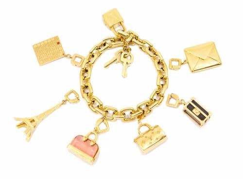 Louis Vuitton 18k Yellow Gold 96 Grams Padlock And Keys Charm Bracelet -  Brilliance Jewels