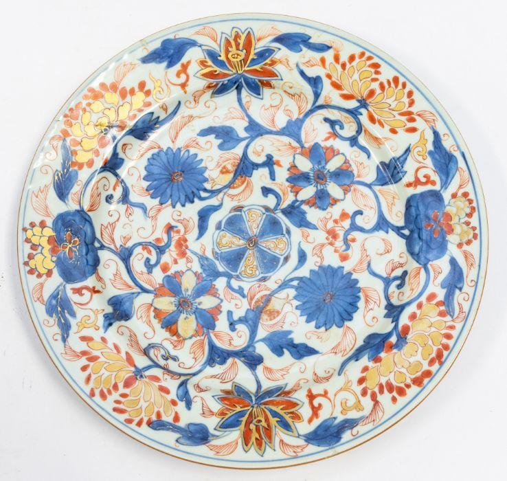 A Chinese Imari Porcelain Circular Plate, Qing Dynasty Circa 1720-30 