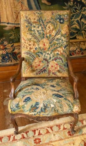 Antique VICTORIAN Lounge Lolling Arm CHAIR French TOILE Swan Arms LIBRARY