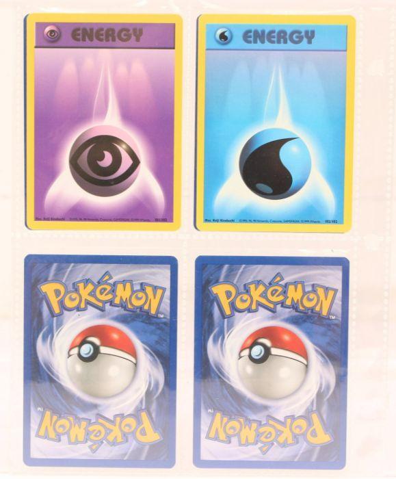 Pokmon: A complete Pokmon Unlimited Base Set, comprising 102 cards. To  include the 'standard' 1st Edition