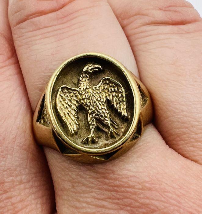 10K Yellow Gold Eagle ring| 7.2 Grams| Size 11.5