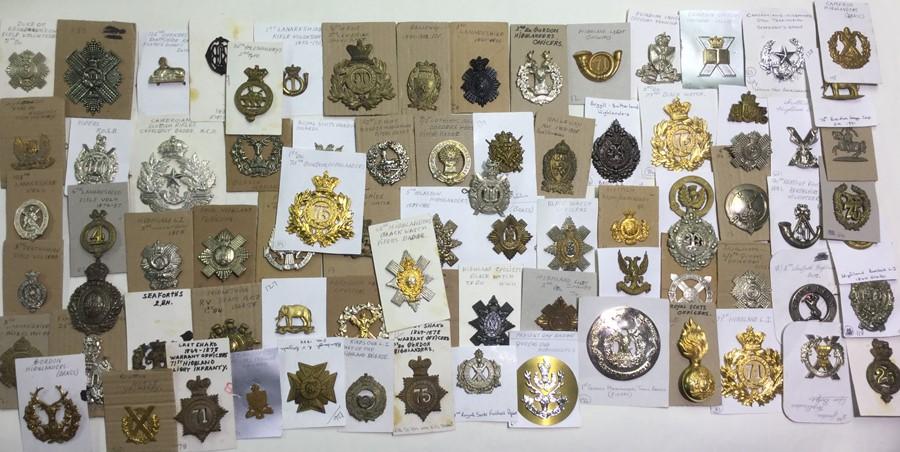 A large collection of 80 restrike Scottish Regimental cap badges ...