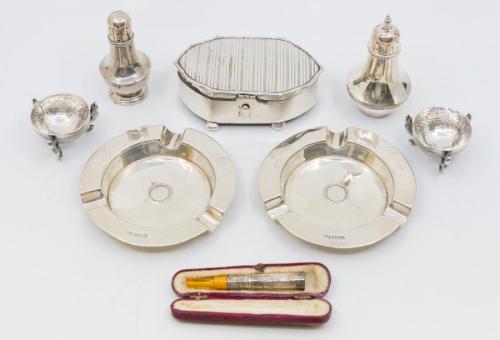 A rare Edwardian Epsom Derby silver smoking set, Henry Williamson Ltd,  Birmingham, 1901/1902, A Toast to Sport, 2022