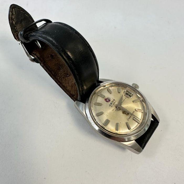 A Rado Green Horse gentlemen s wristwatch. With stainless steel water sealed case measuring 35mm. With silvered dial and batons and date aperture. The dial has suffered some bubbling and discolouratio...