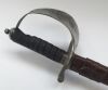 An 1897 pattern WW1 era British infantry officers sword, with unusual non pieced guard.
 Steel guard with nickel plating, with engraved crown and cypher of George V.
 Shagreen grip with wire binding, chequered backpiece, and knopped finial.
 Leather washe - 4